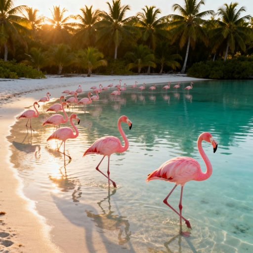 Mexican Beach Flamingo Sunrise Serenity