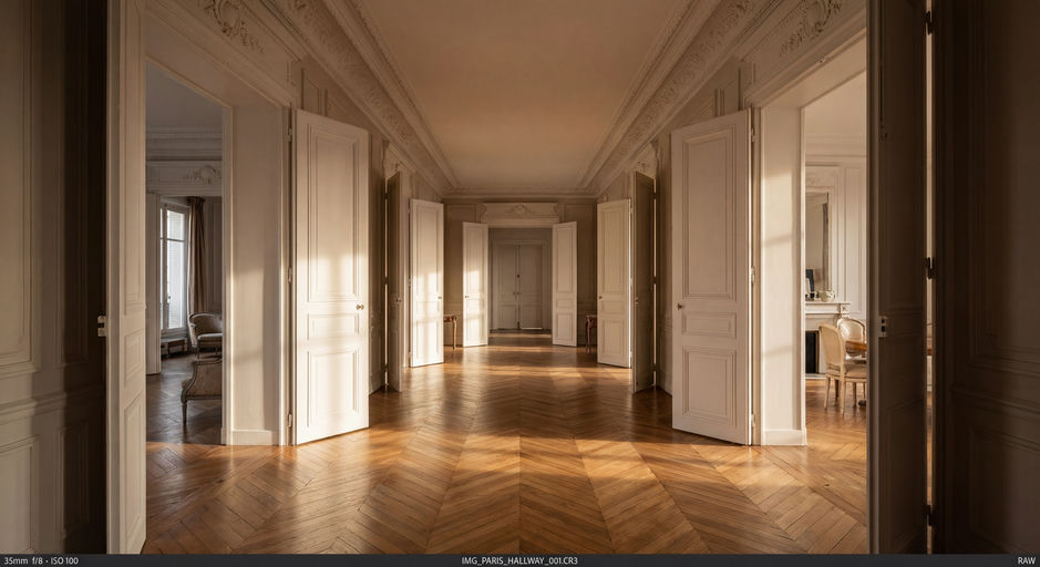 Parisian Hallway Afternoon Light
