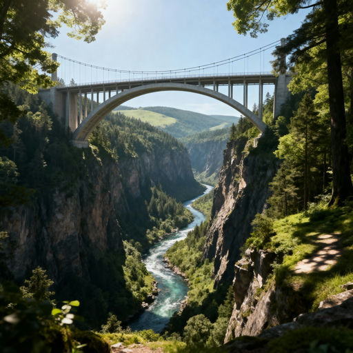 Deep Gorge Bridge Forest View