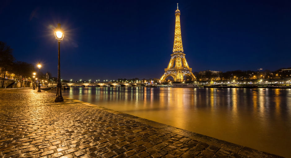 Seine Riverbank at Night