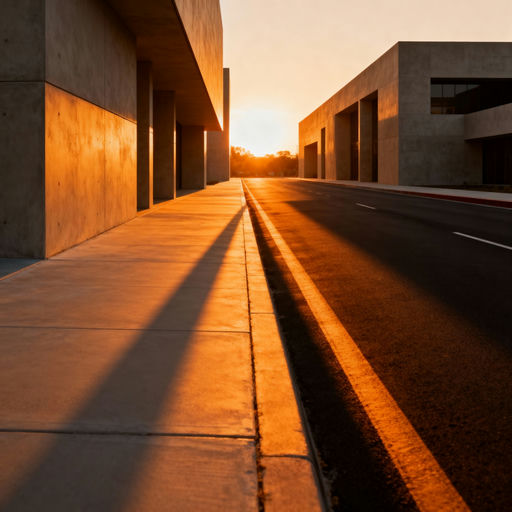 Modern Urban Street Golden Hour