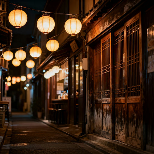 Charming Alleyway with Paper Lanterns