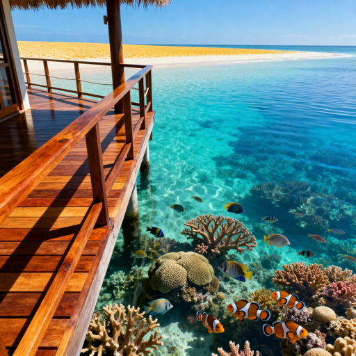 Overwater Bungalow Clear Blue Water