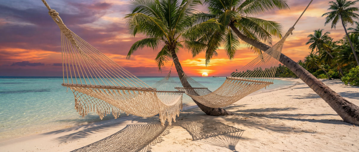 Tropical Beach Hammock Sunset