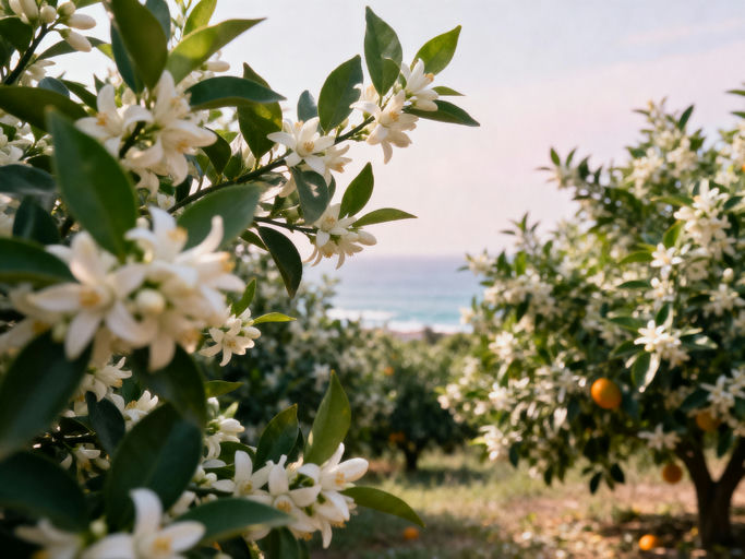 Quiet Orange Grove in Bloom
