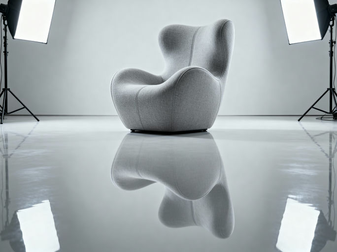 Reflective Gray Armchair Studio