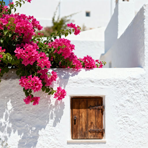 Mediterranean Villa Bougainvillea Wall