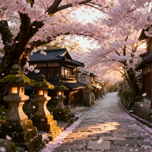Cherry Blossom Street in Spring