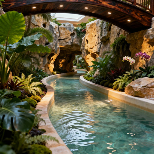 Serene Lazy River Rock Formations