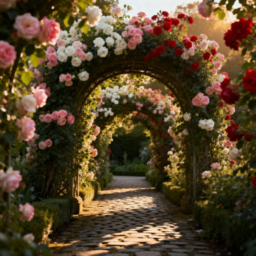 Rose-Covered Botanical Garden Archway