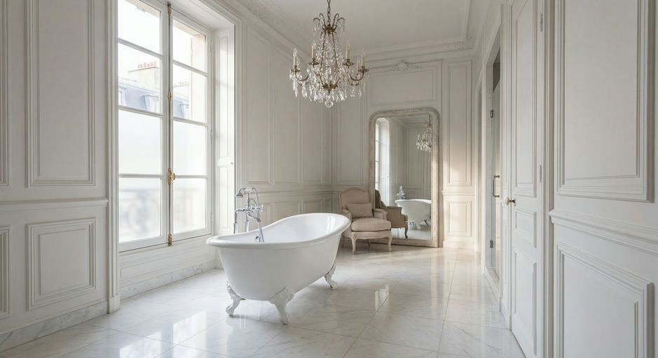 Vintage Parisian Bathroom Morning Light