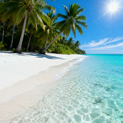 Tropical Beach White Sand Palms