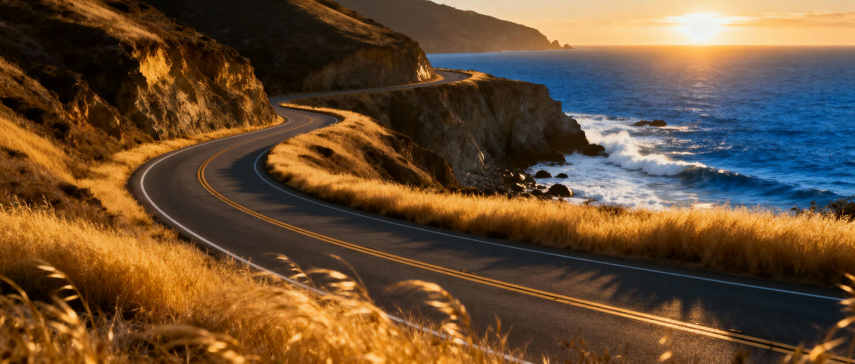 Coastal Road Golden Hour Drive