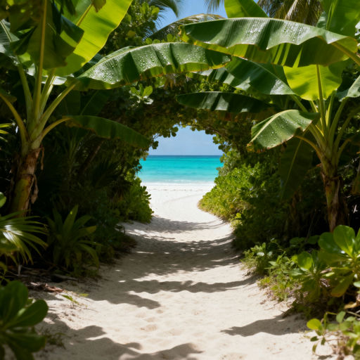 Tropical Path to Pristine Beach