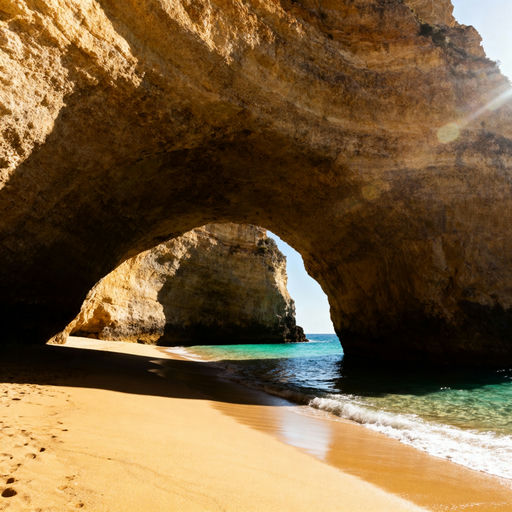 Sea Cave Opening Sandy Beach