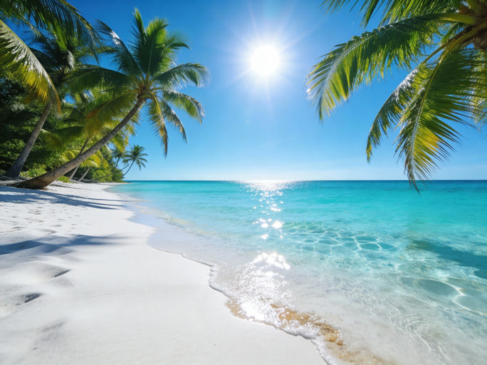 Bright Tropical Beach Scene