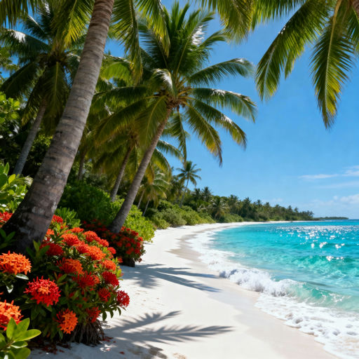 Tropical Beach Palm Ixora