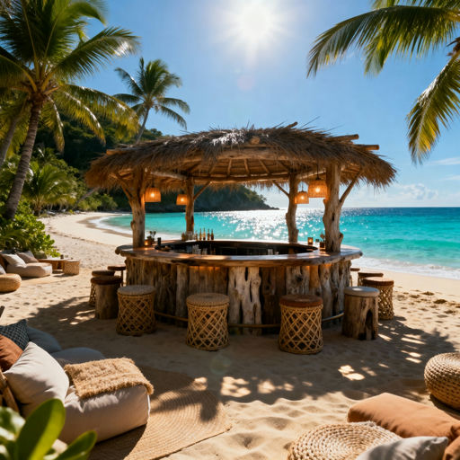 Tropical Beach Bar Cove View