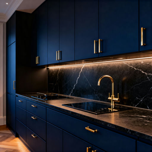 Dark Navy Modern Kitchen