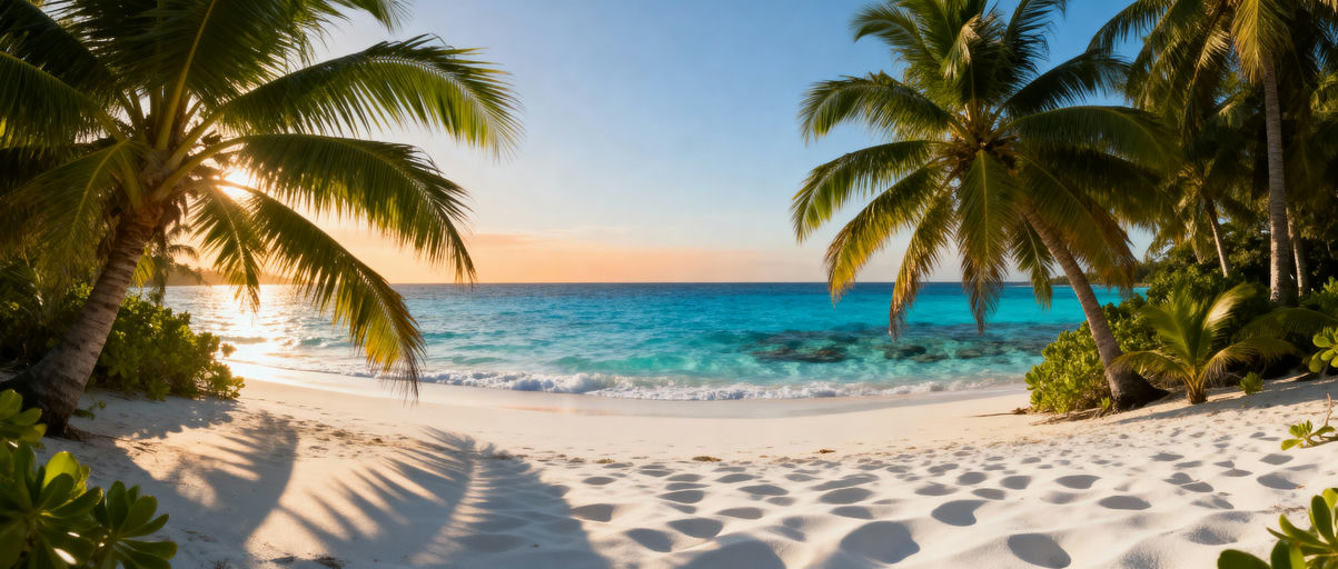 Tropical Beach Palm Frond Shadows