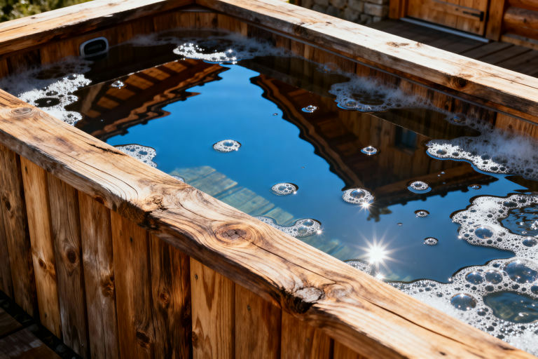 Jacuzzi Bubbles Rustic Wood Detail