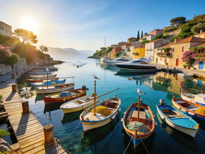 Picturesque Coastal Yacht Marina