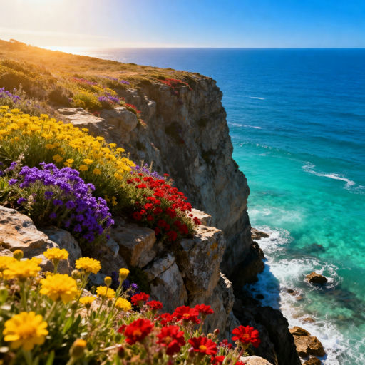 Coastal Cliff Wildflower Vista
