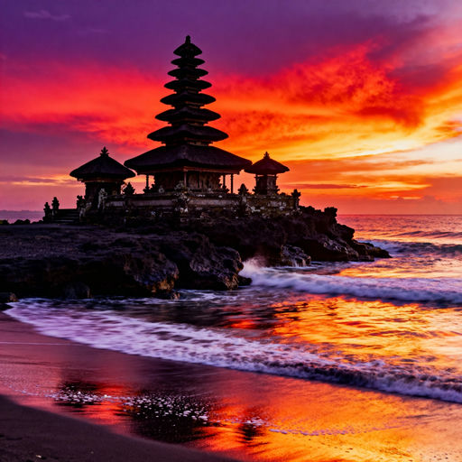 Ancient Temple Ocean Sunset