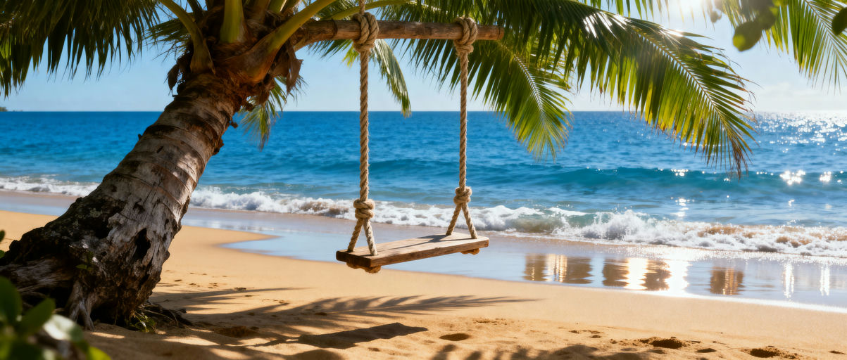 Tropical Beach Tree Swing