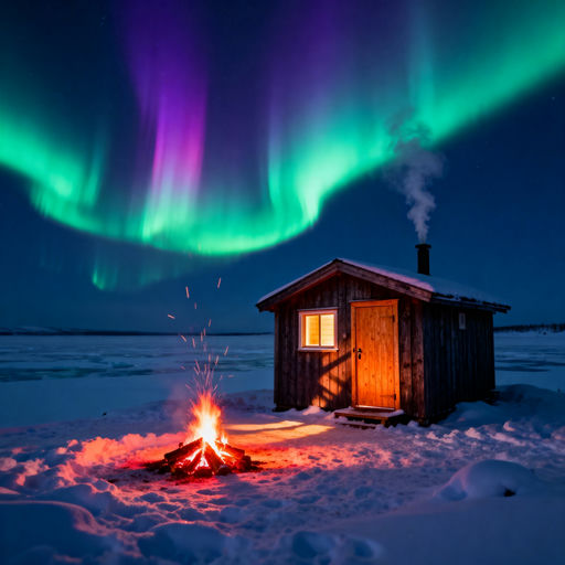 Northern Lights Sauna Campfire Glow