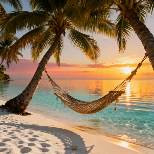 Maldivian Beach Golden Hour Hammock