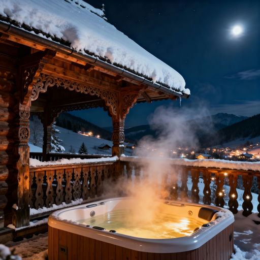 Snowy Góral Terrace at Night