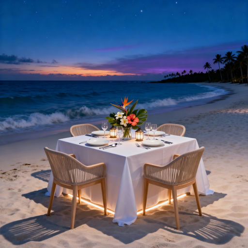 Mexican Beachfront Dining Setup