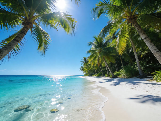 Tropical Coconut Palm Beach