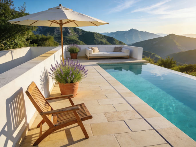 Mountain Resort Golden Hour Terrace