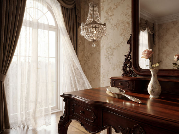 Elegant Victorian Boudoir Vanity