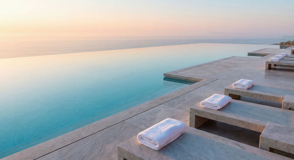 Still Infinity Pool Sunrise Reflection