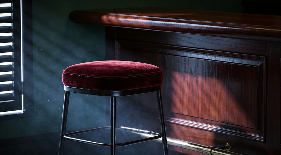 Red Velvet Bar Stool Haze