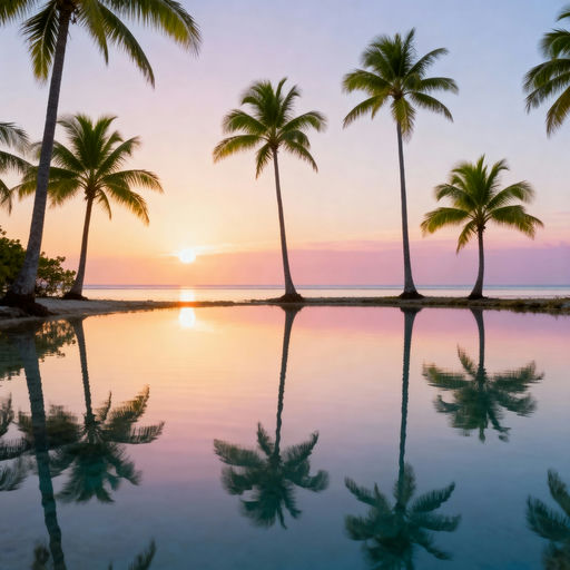 Maldivian Lagoon Morning Reflections Calm