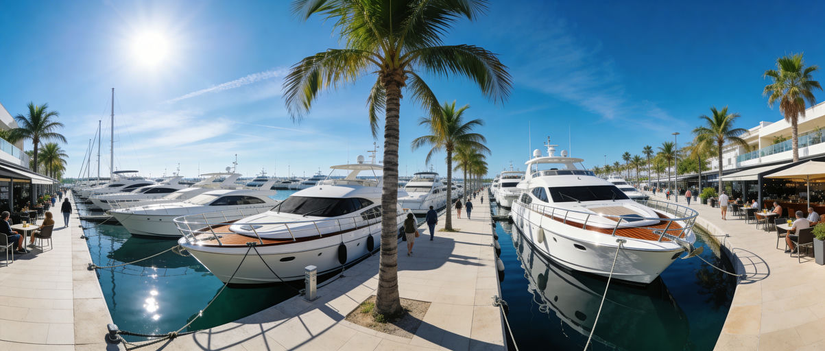 Vibrant Yacht Marina Under Sky