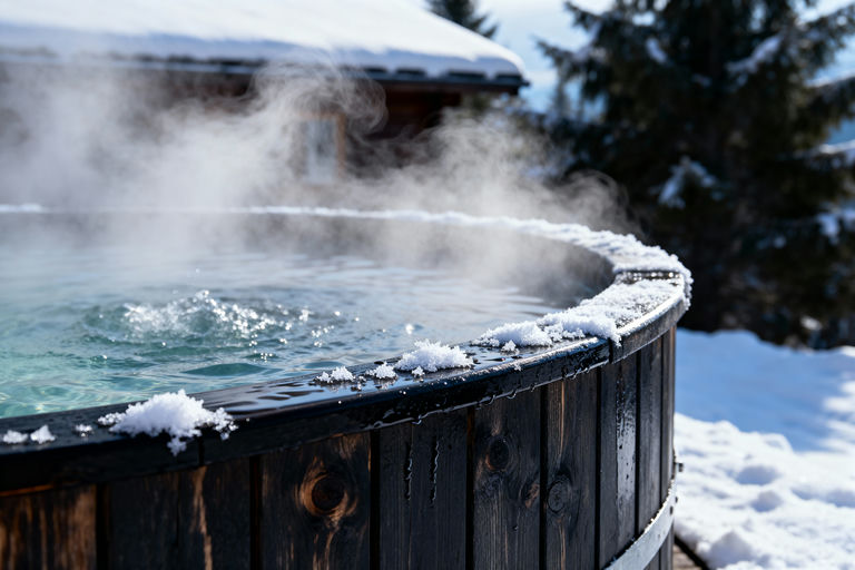 Snowy Jacuzzi Close-Up