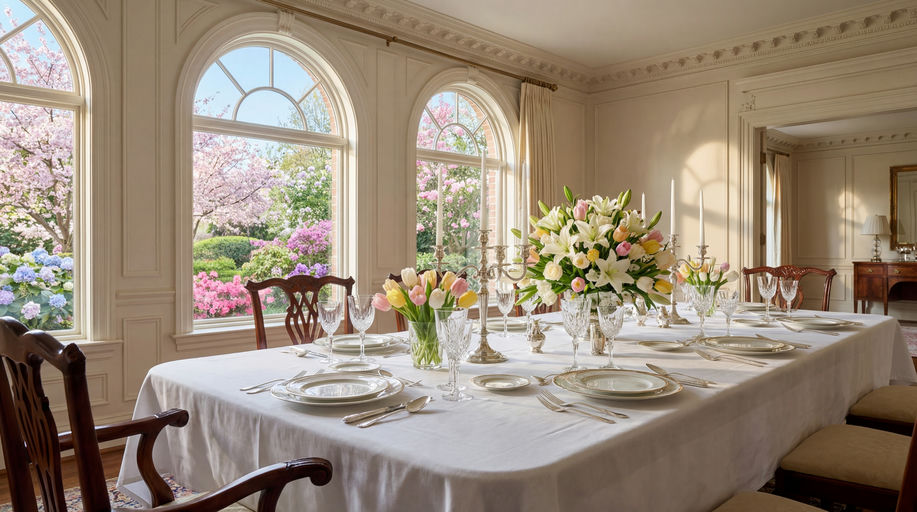 Sun-Drenched Grand Dining Room