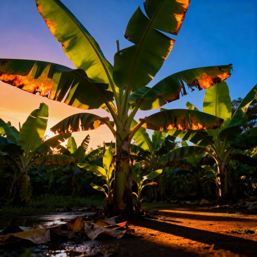Golden Banana Grove Afternoon Light