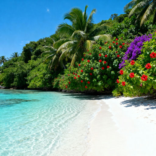 Maldivian Island Jungle Beach Edge