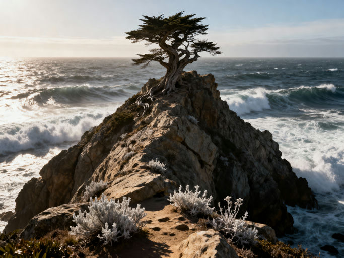 Windswept Rocky Outcrop Cypress