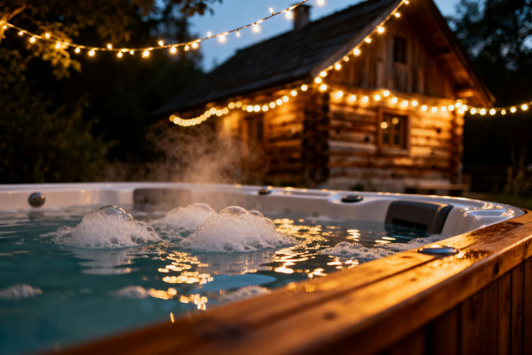 Cozy Jacuzzi Night Scene