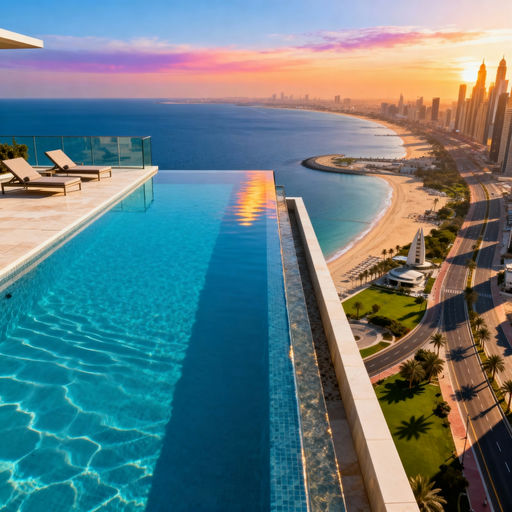 Dubai Rooftop Infinity Pool View