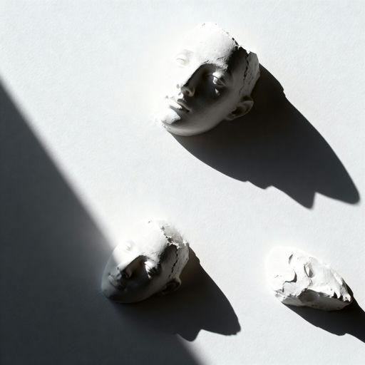 White Background Abstract Sculptures