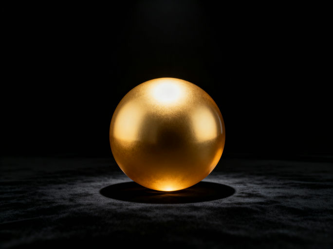 Golden Sphere on Black Velvet