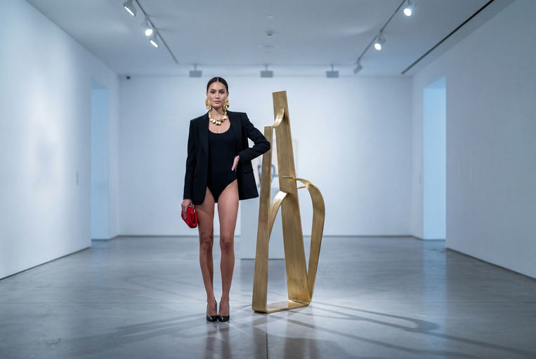 Minimalist Gallery Gold Sculpture